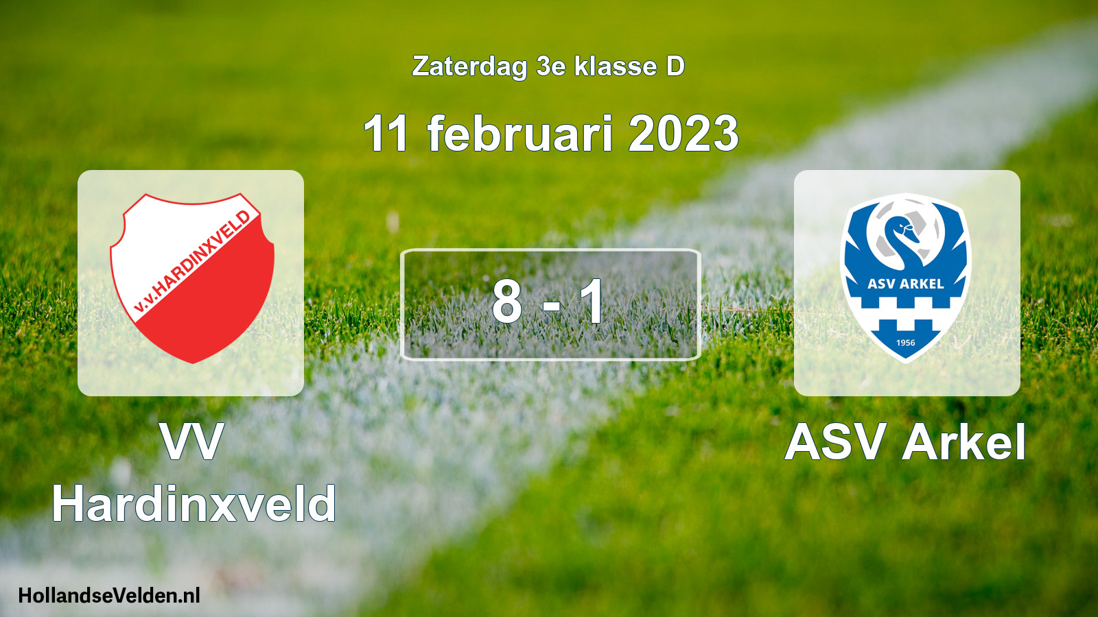 Total number of matches played: VV Hardinxveld - ASV Arkel 8 - 1 (11 February 2023)