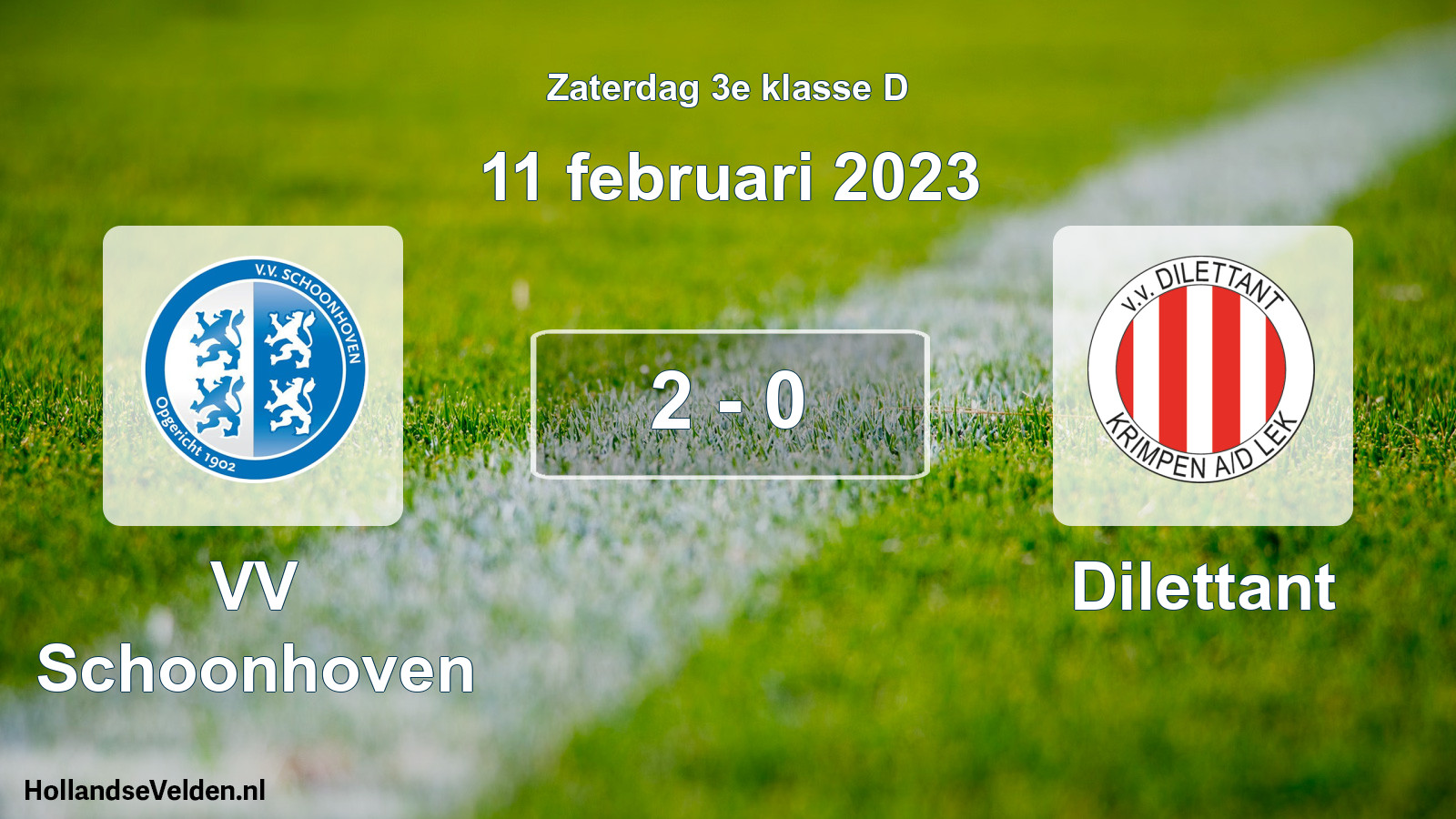 Total number of matches played: VV Schoonhoven - Dilettant 2 - 0 (11 February 2023)