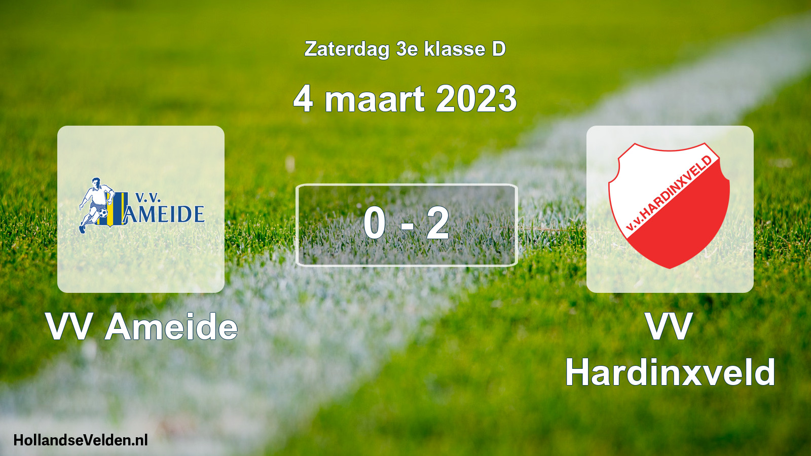 Total number of matches played: VV Ameide - VV Hardinxveld 0 - 2 (4 March 2023)