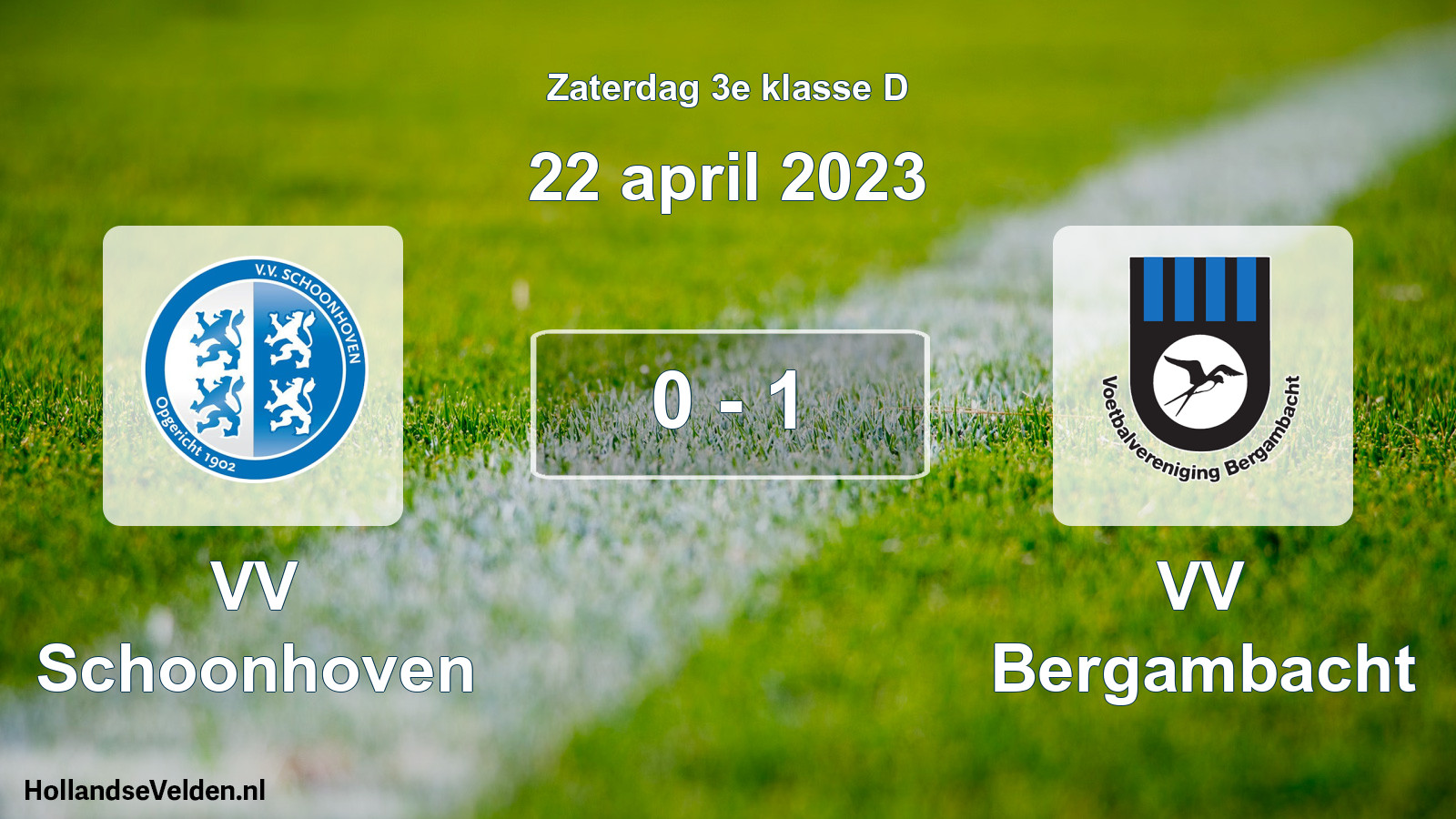 Total number of matches played: VV Schoonhoven - VV Bergambacht 0 - 1 (22 April 2023)