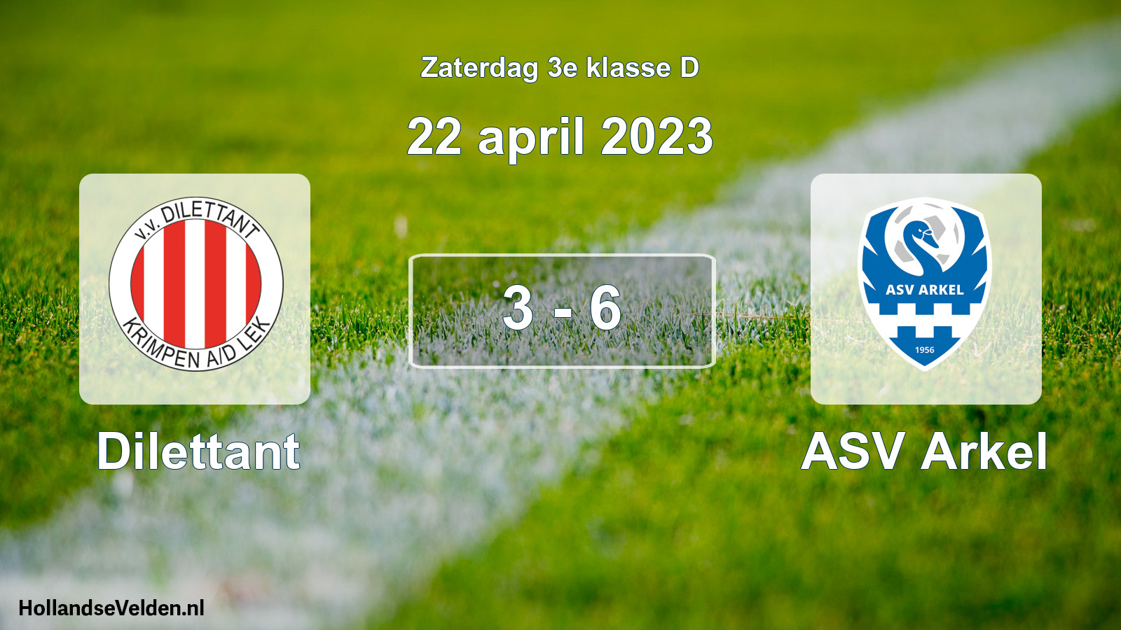 Total number of matches played: Dilettant - ASV Arkel 3 - 6 (22 April 2023)