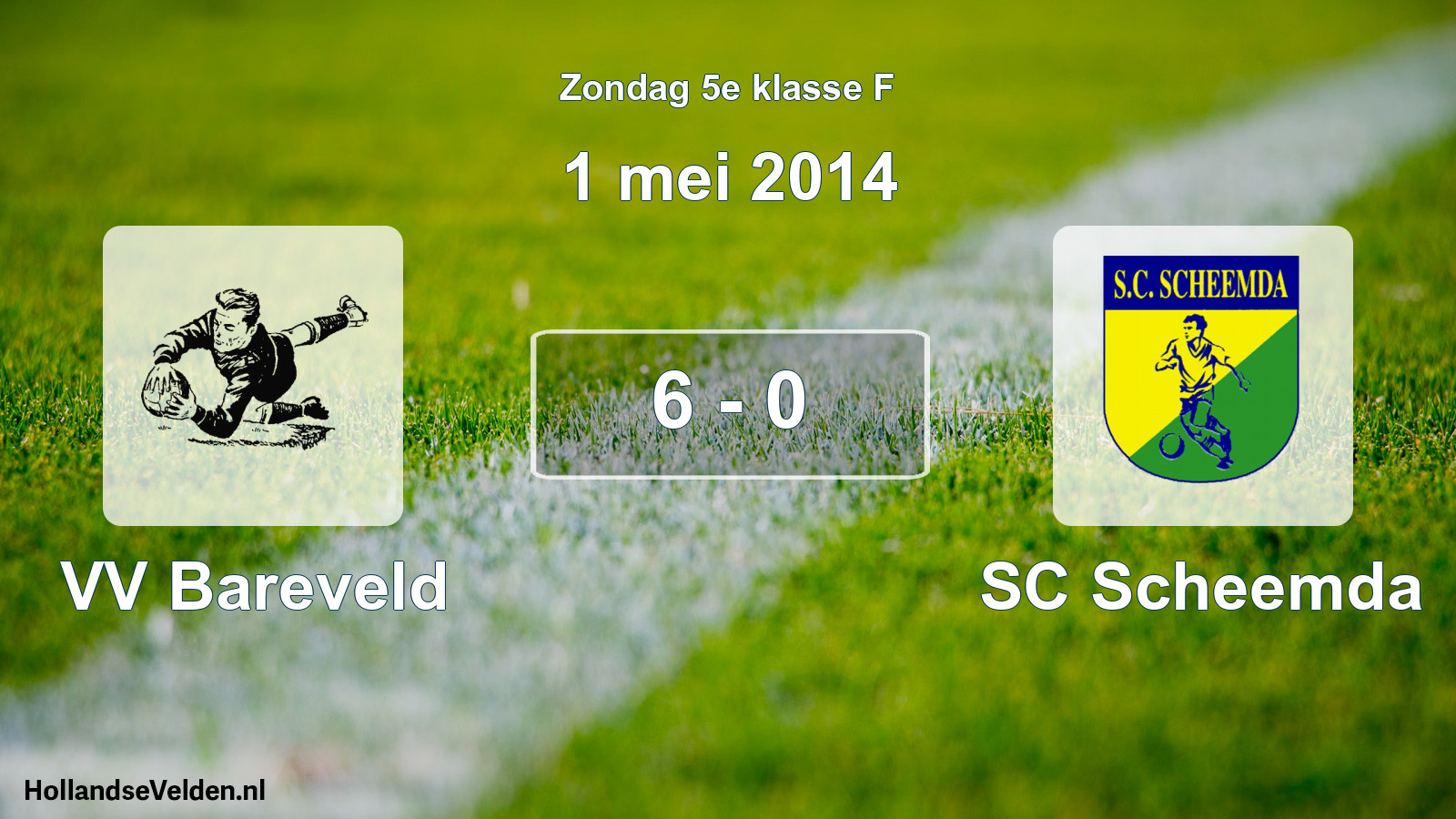 Total number of matches played: VV Bareveld - SC Scheemda 6 - 0 (1 May 2014)