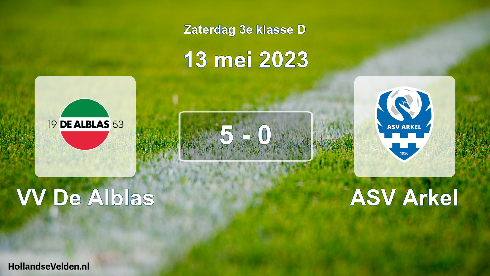 Total number of matches played: VV De Alblas - ASV Arkel 5 - 0 (13 May 2023)