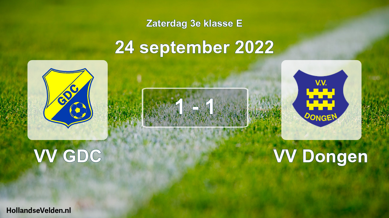 Total number of matches played: VV GDC - VV Dongen 1 - 1 (24 September 2022)