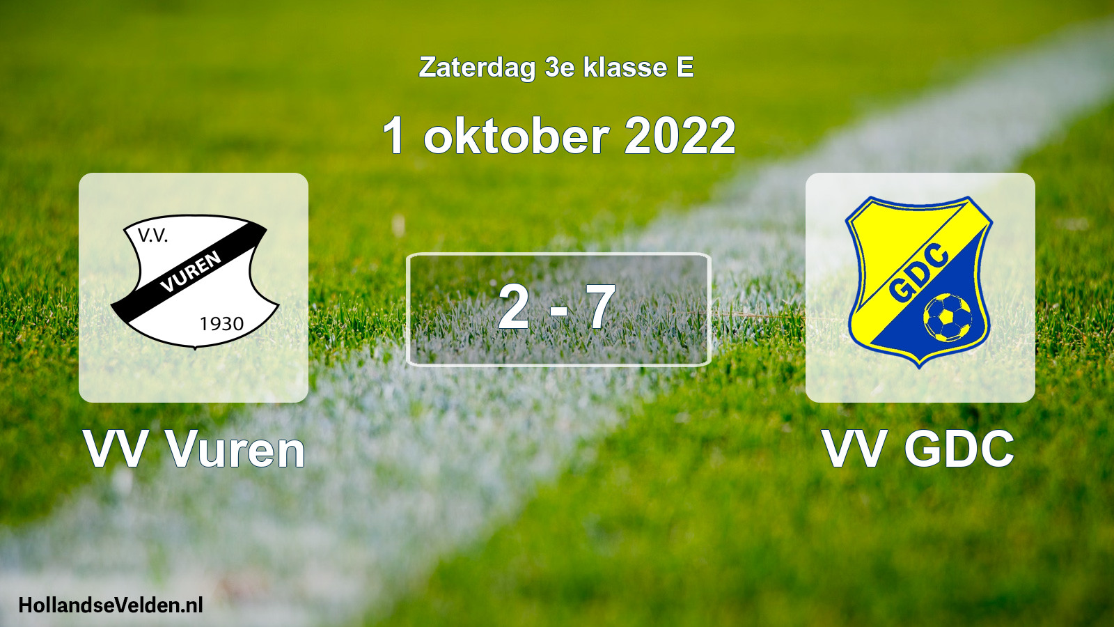 Total number of matches played: VV Vuren - VV GDC 2 - 7 (1 October 2022)