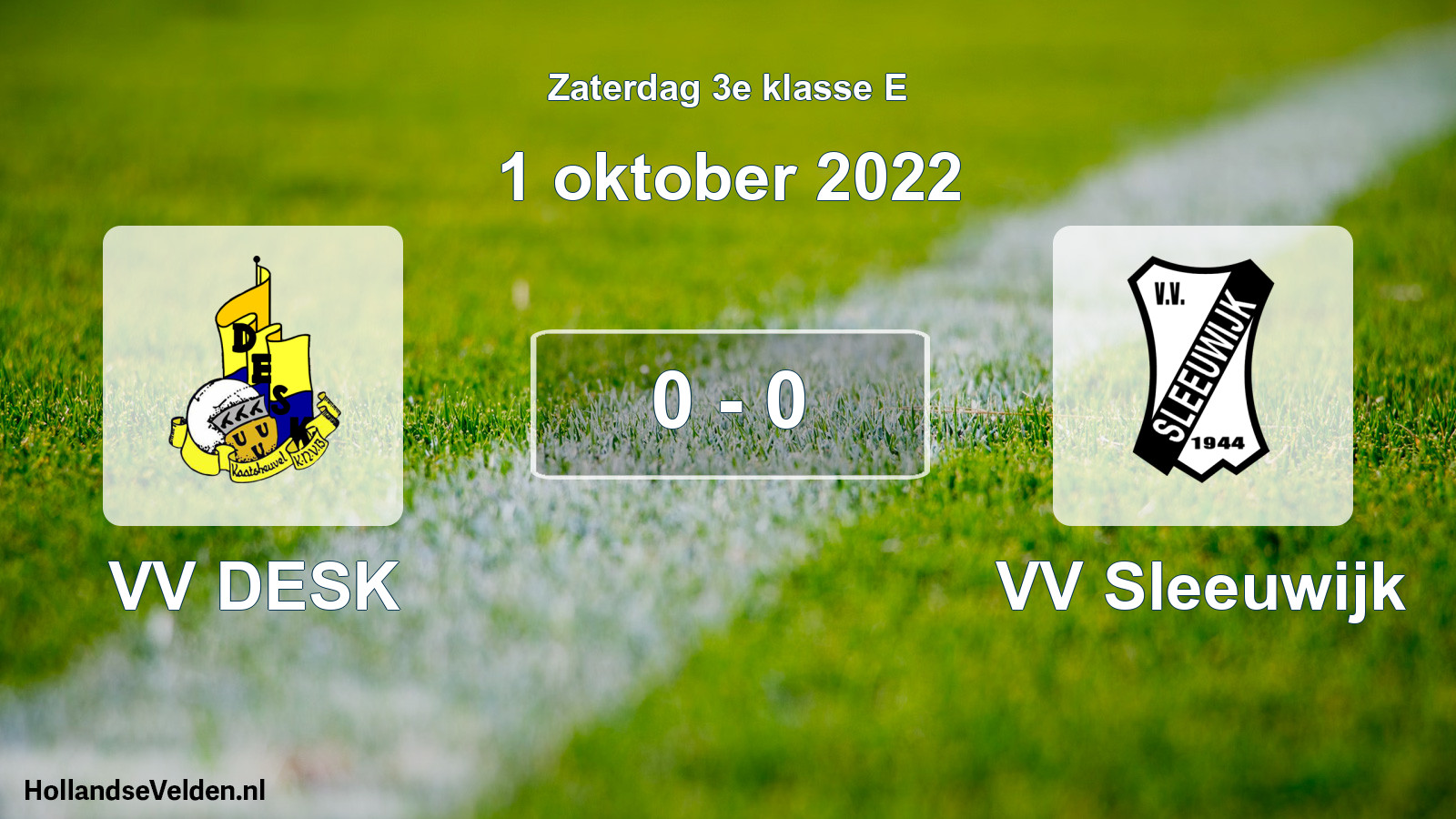 Total number of matches played: VV DESK - VV Sleeuwijk 0 - 0 (1 October 2022)
