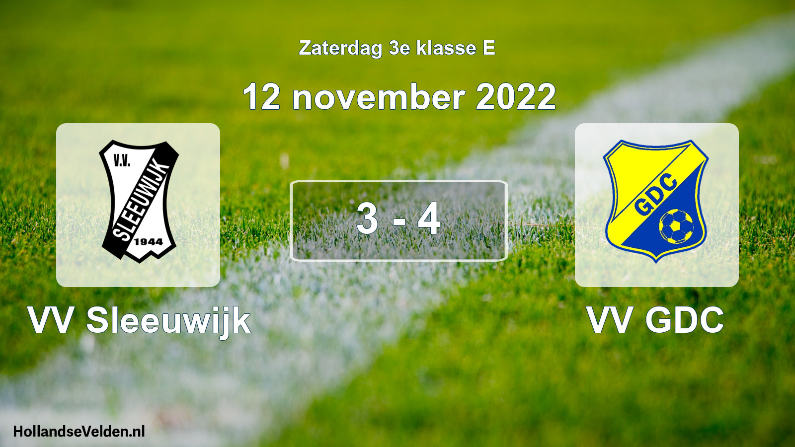 Total number of matches played: VV Sleeuwijk - VV GDC 3 - 4 (12 November 2022)