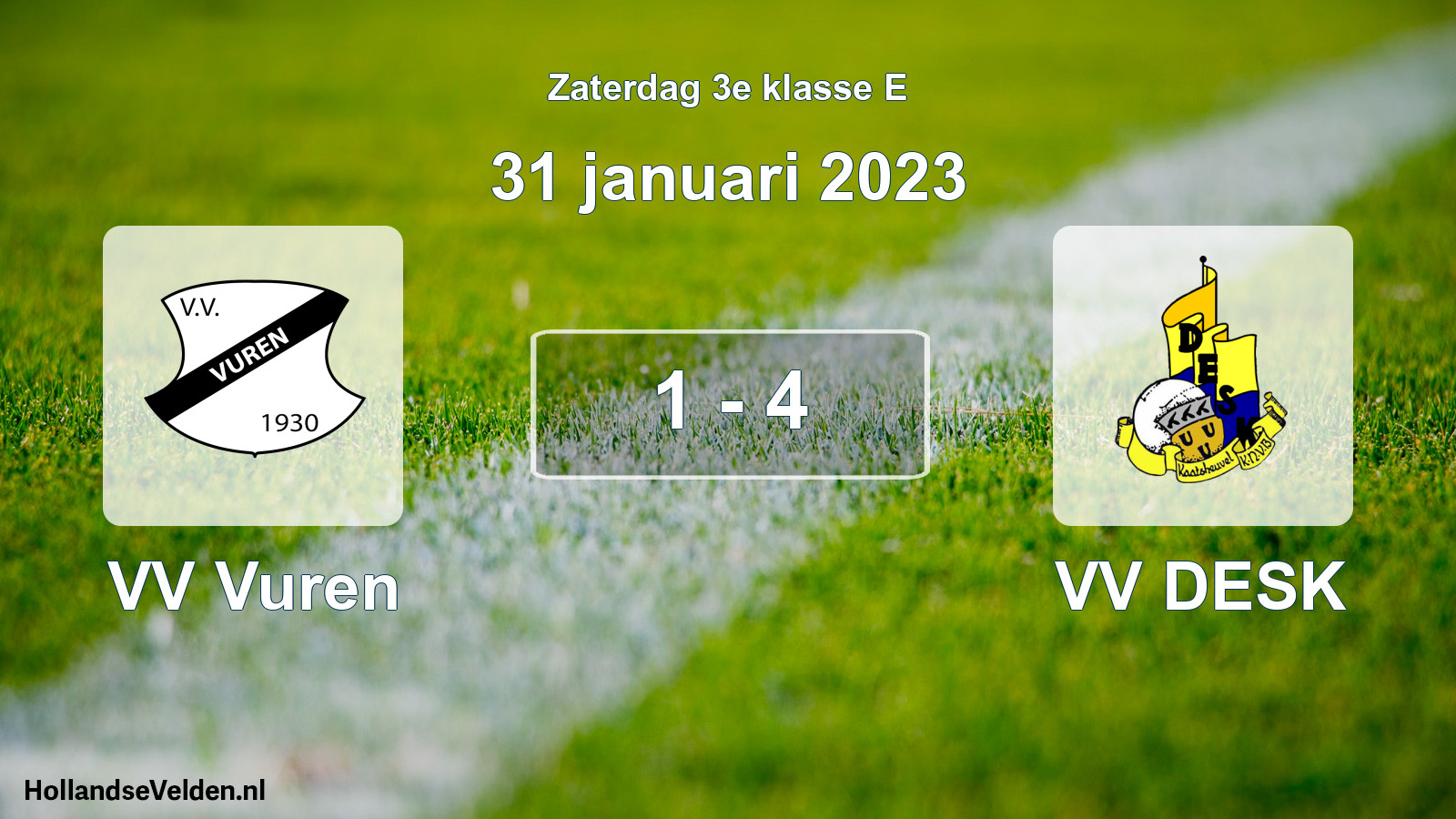Total number of matches played: VV Vuren - VV DESK 1 - 4 (31 January 2023)