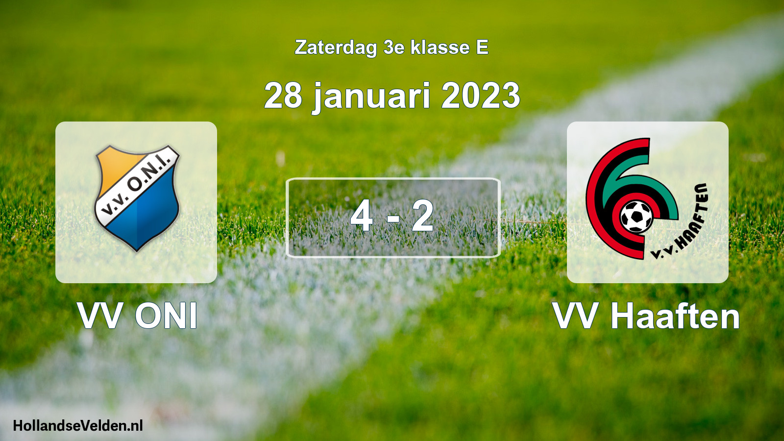 Total number of matches played: VV ONI - VV Haaften 4 - 2 (28 January 2023)