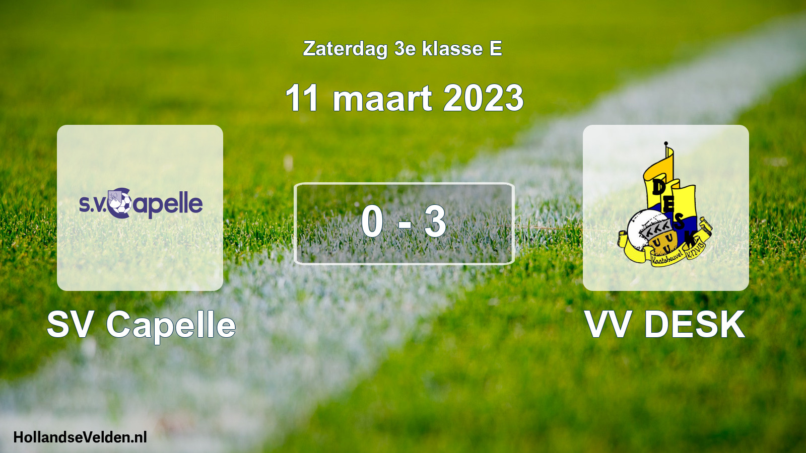 Total number of matches played: SV Capelle - VV DESK 0 - 3 (11 March 2023)