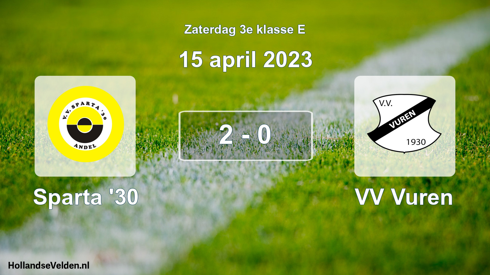 Total number of matches played: Sparta '30 - VV Vuren 2 - 0 (15 April 2023)