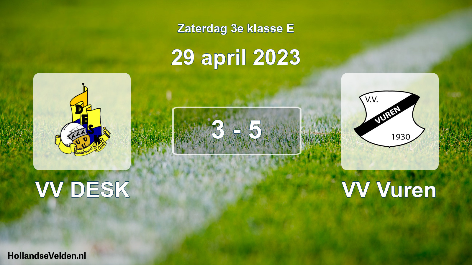 Total number of matches played: VV DESK - VV Vuren 3 - 5 (29 April 2023)