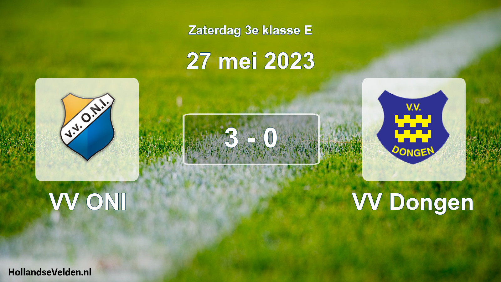 Total number of matches played: VV ONI - VV Dongen 3 - 0 (27 May 2023)