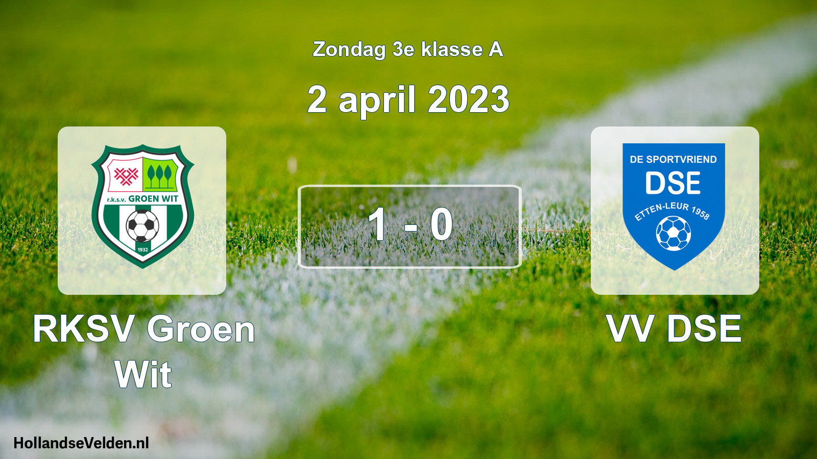 Total number of matches played: RKSV Groen Wit - VV DSE 1 - 0 (2 April 2023)