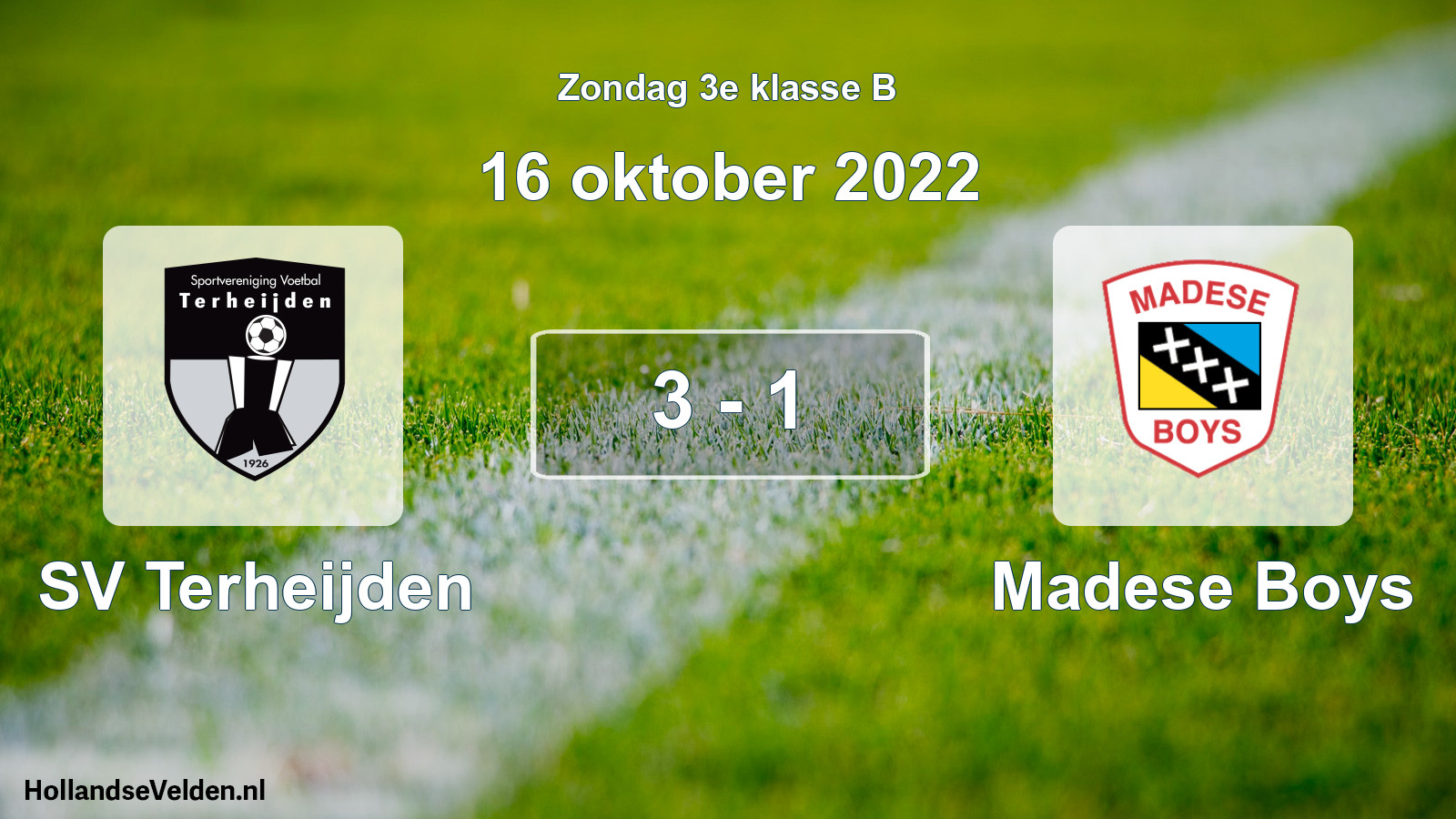 Total number of matches played: SV Terheijden - Madese Boys 3 - 1 (16 October 2022)