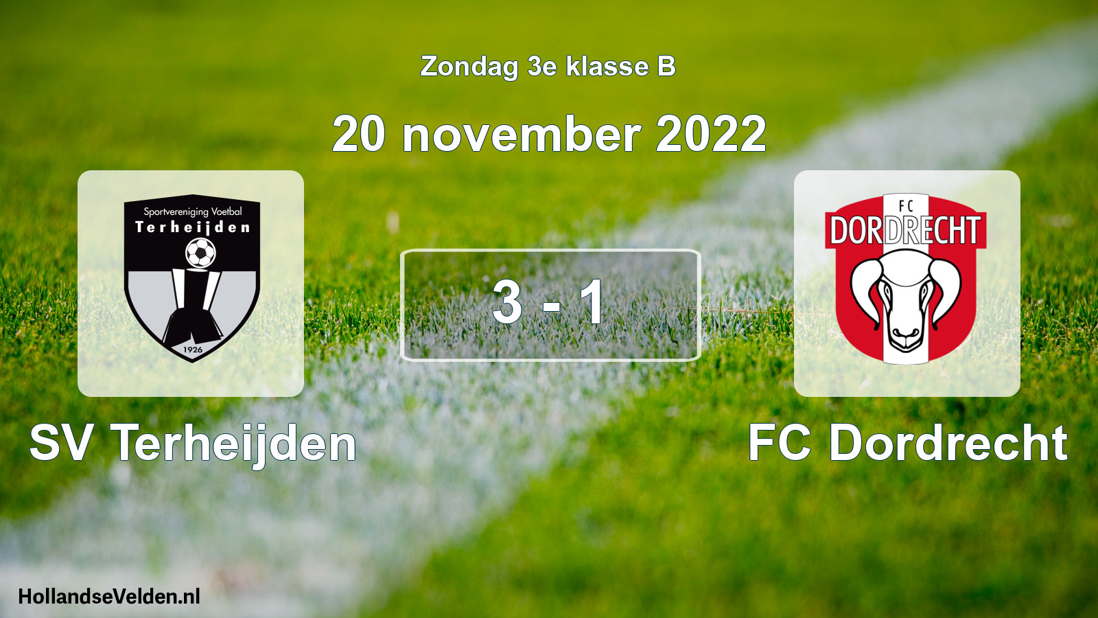Total number of matches played: SV Terheijden - FC Dordrecht 3 - 1 (20 November 2022)