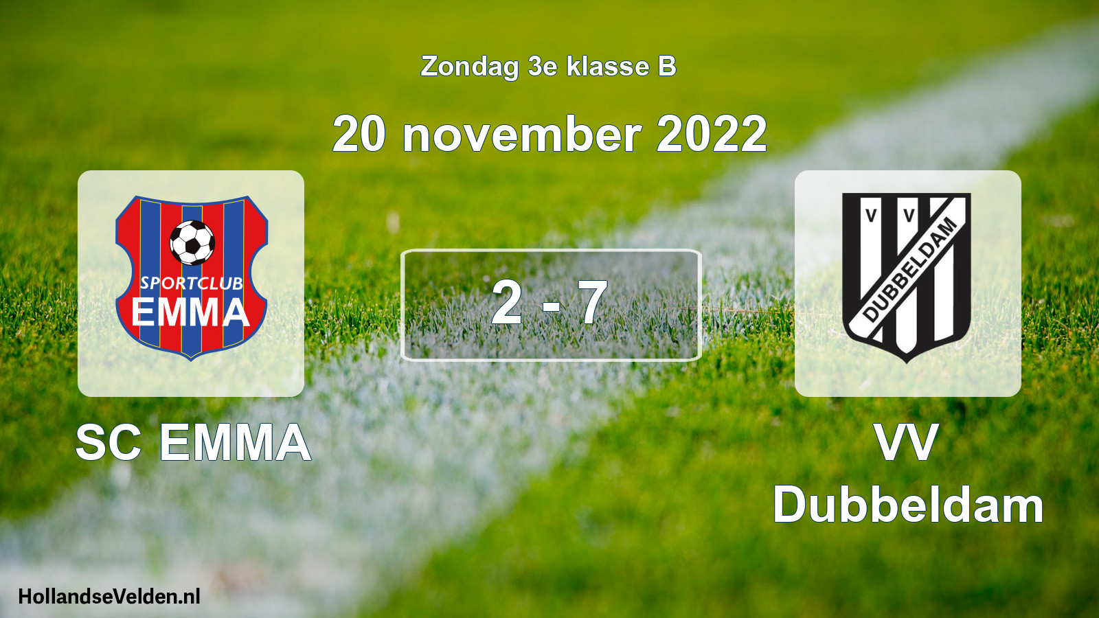 Total number of matches played: SC EMMA - VV Dubbeldam 2 - 7 (20 November 2022)