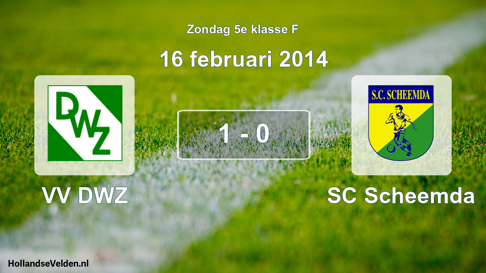 Total number of matches played: VV DWZ - SC Scheemda 1 - 0 (16 February 2014)