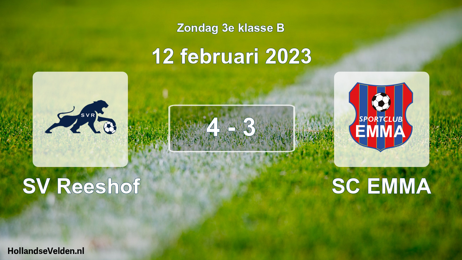 Total number of matches played: SV Reeshof - SC EMMA 4 - 3 (12 February 2023)