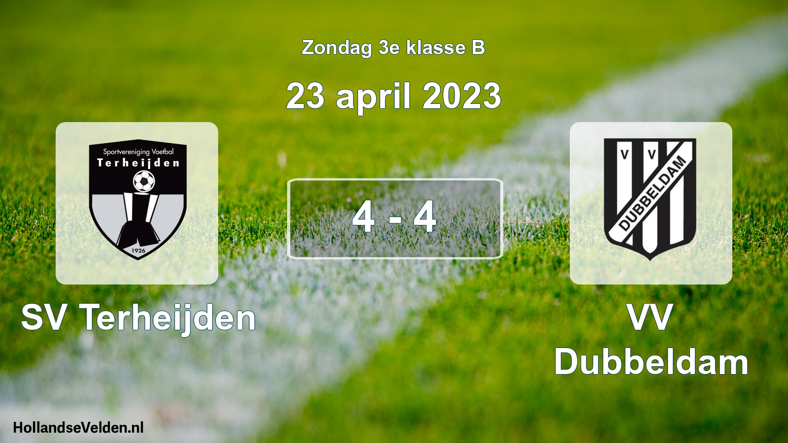 Total number of matches played: SV Terheijden - VV Dubbeldam 4 - 4 (23 April 2023)