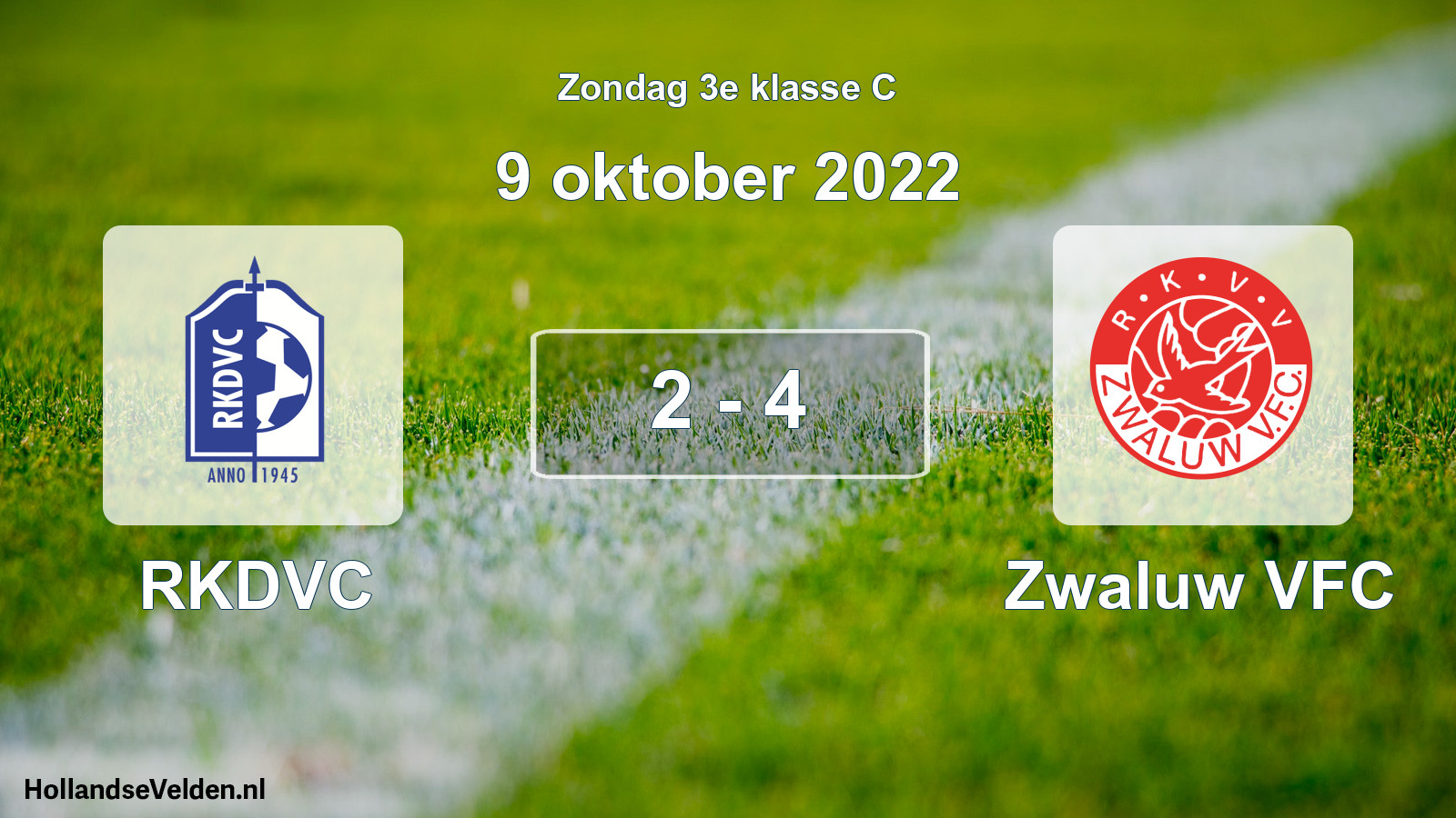 Total number of matches played: RKDVC - Zwaluw VFC 2 - 4 (9 October 2022)