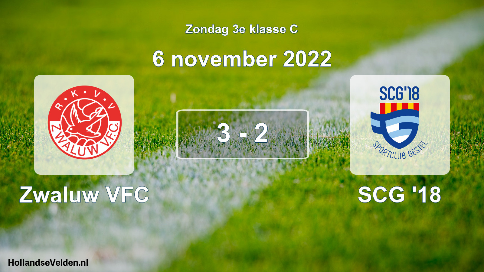 Total number of matches played: Zwaluw VFC - SCG '18 3 - 2 (6 November 2022)