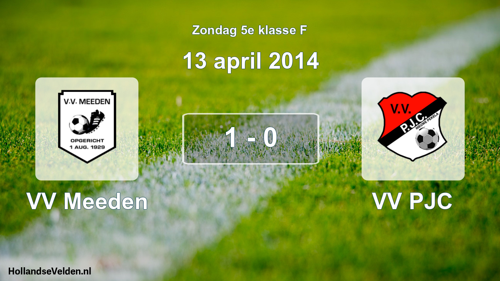 Total number of matches played: VV Meeden - VV PJC 1 - 0 (13 April 2014)