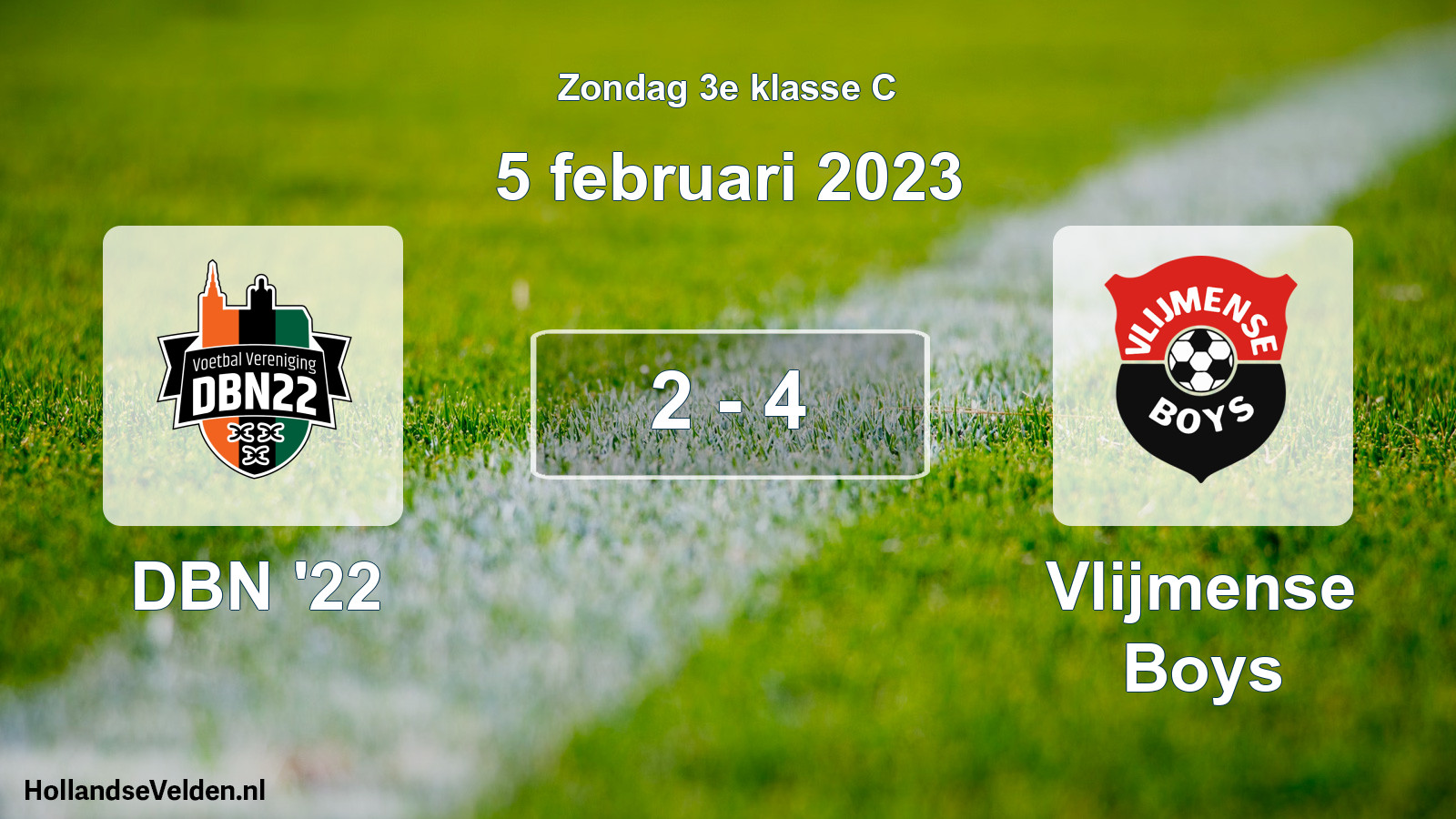 Total number of matches played: DBN '22 - Vlijmense Boys 2 - 4 (5 February 2023)