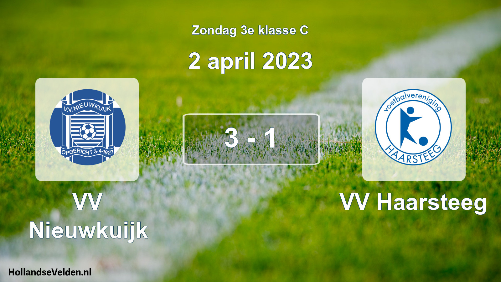 Total number of matches played: VV Nieuwkuijk - VV Haarsteeg 3 - 1 (2 April 2023)