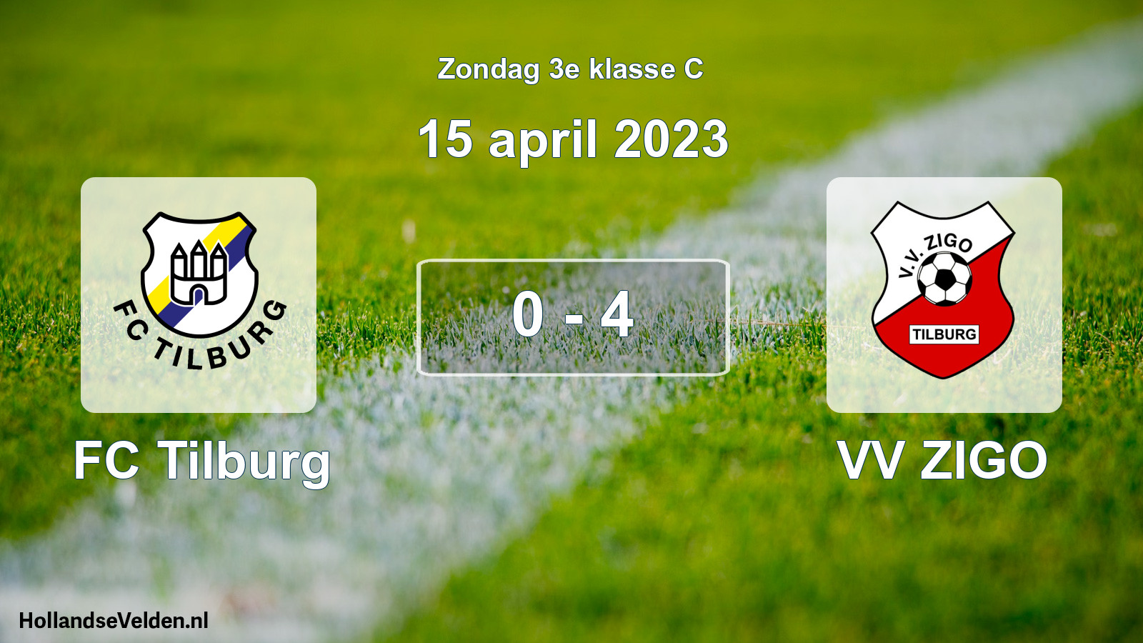 Gespeelde wedstrijd: FC Tilburg - VV ZIGO 0 - 4 (15 april 2023)