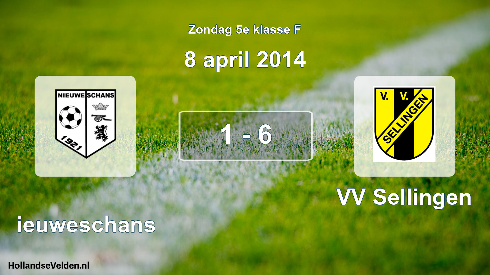 Total number of matches played: Nieuweschans - VV Sellingen 1 - 6 (8 April 2014)