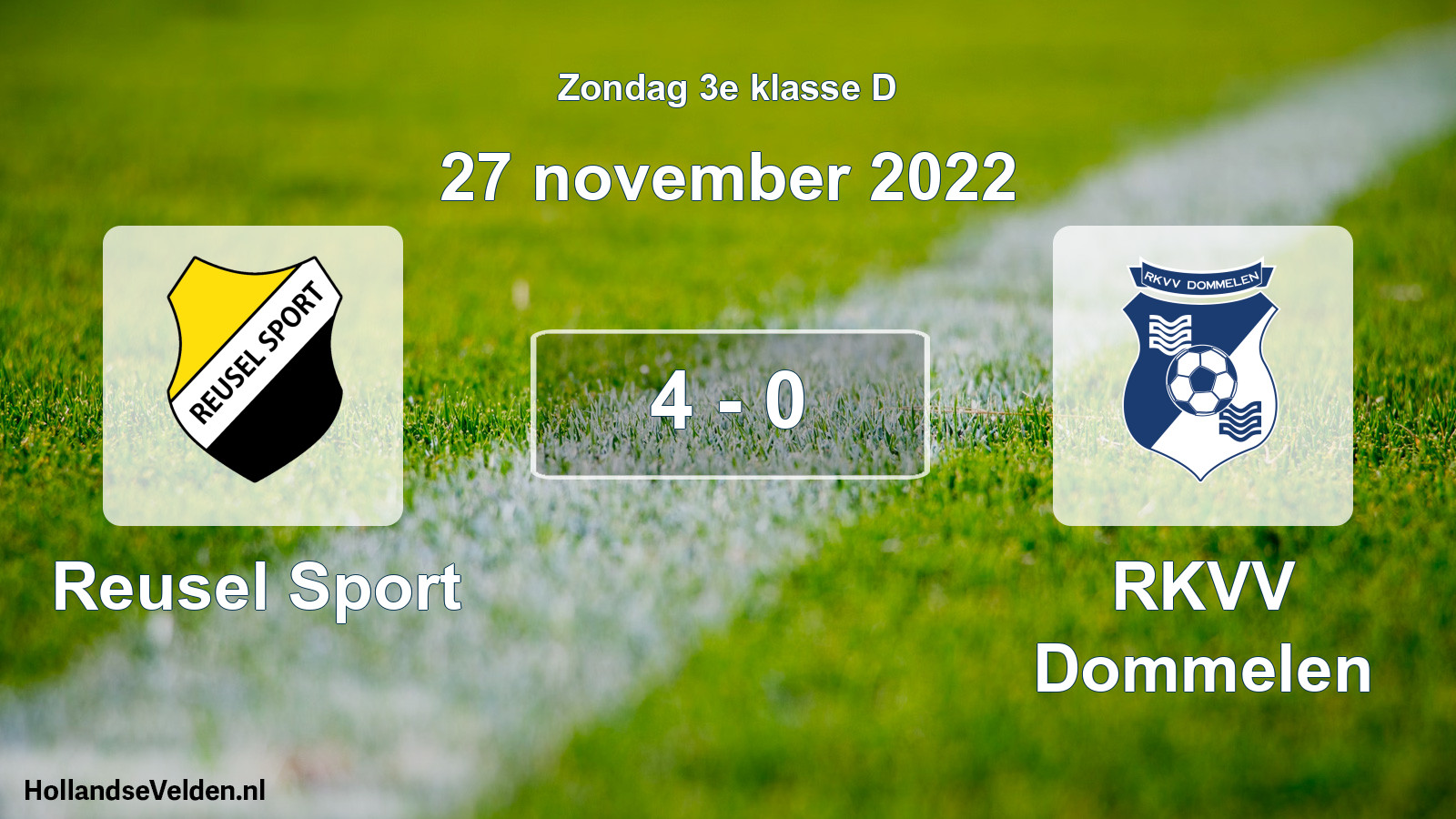 Total number of matches played: Reusel Sport - RKVV Dommelen 4 - 0 (27 November 2022)