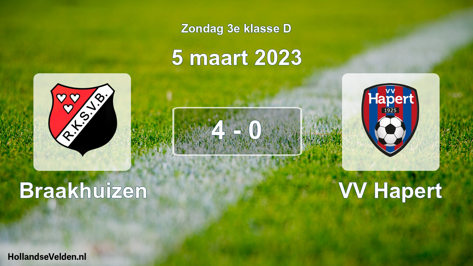 Total number of matches played: Braakhuizen - VV Hapert 4 - 0 (5 March 2023)