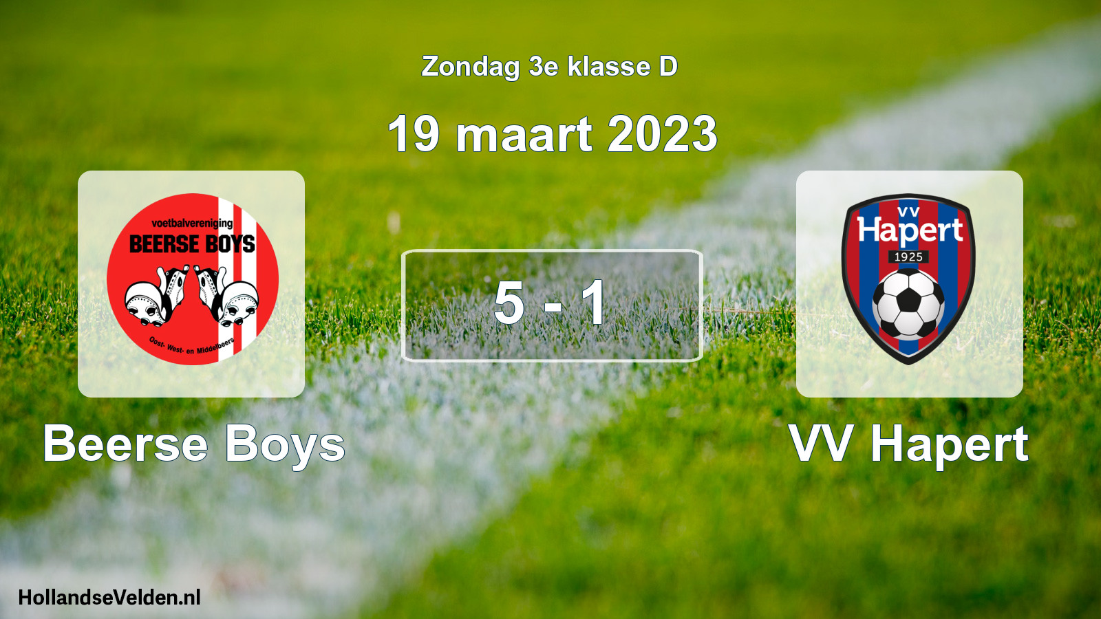 Total number of matches played: Beerse Boys - VV Hapert 5 - 1 (19 March 2023)