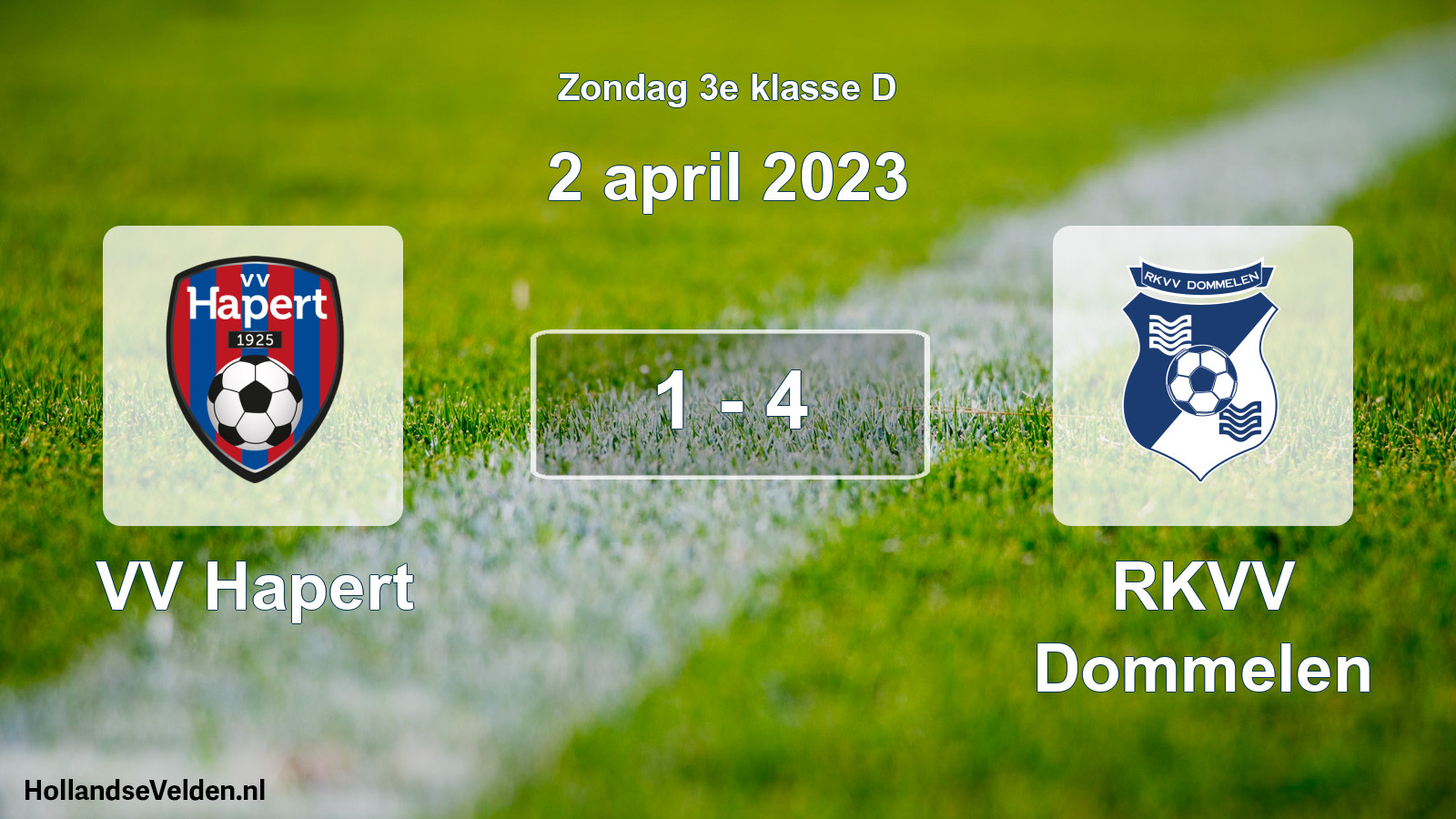 Total number of matches played: VV Hapert - RKVV Dommelen 1 - 4 (2 April 2023)