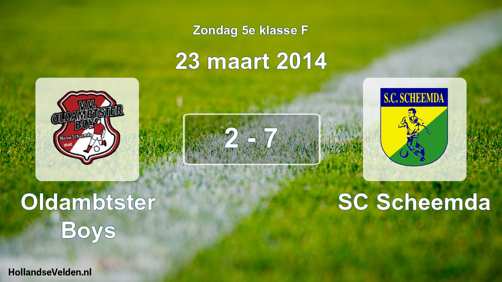 Total number of matches played: Oldambtster Boys - SC Scheemda 2 - 7 (23 March 2014)
