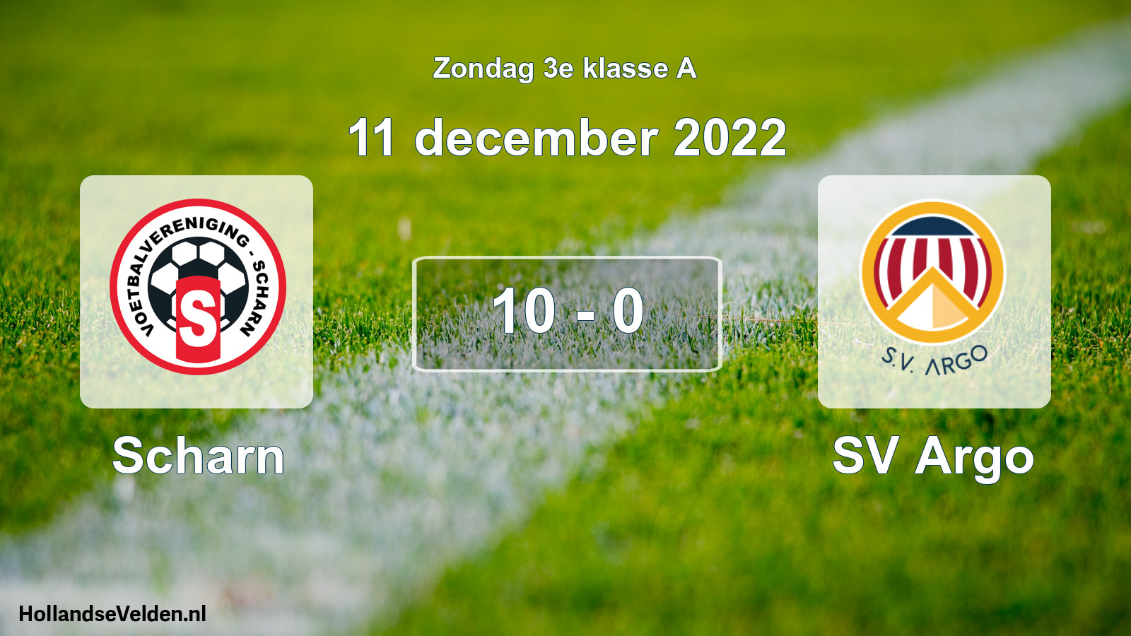 Total number of matches played: Scharn - SV Argo 10 - 0 (11 December 2022)