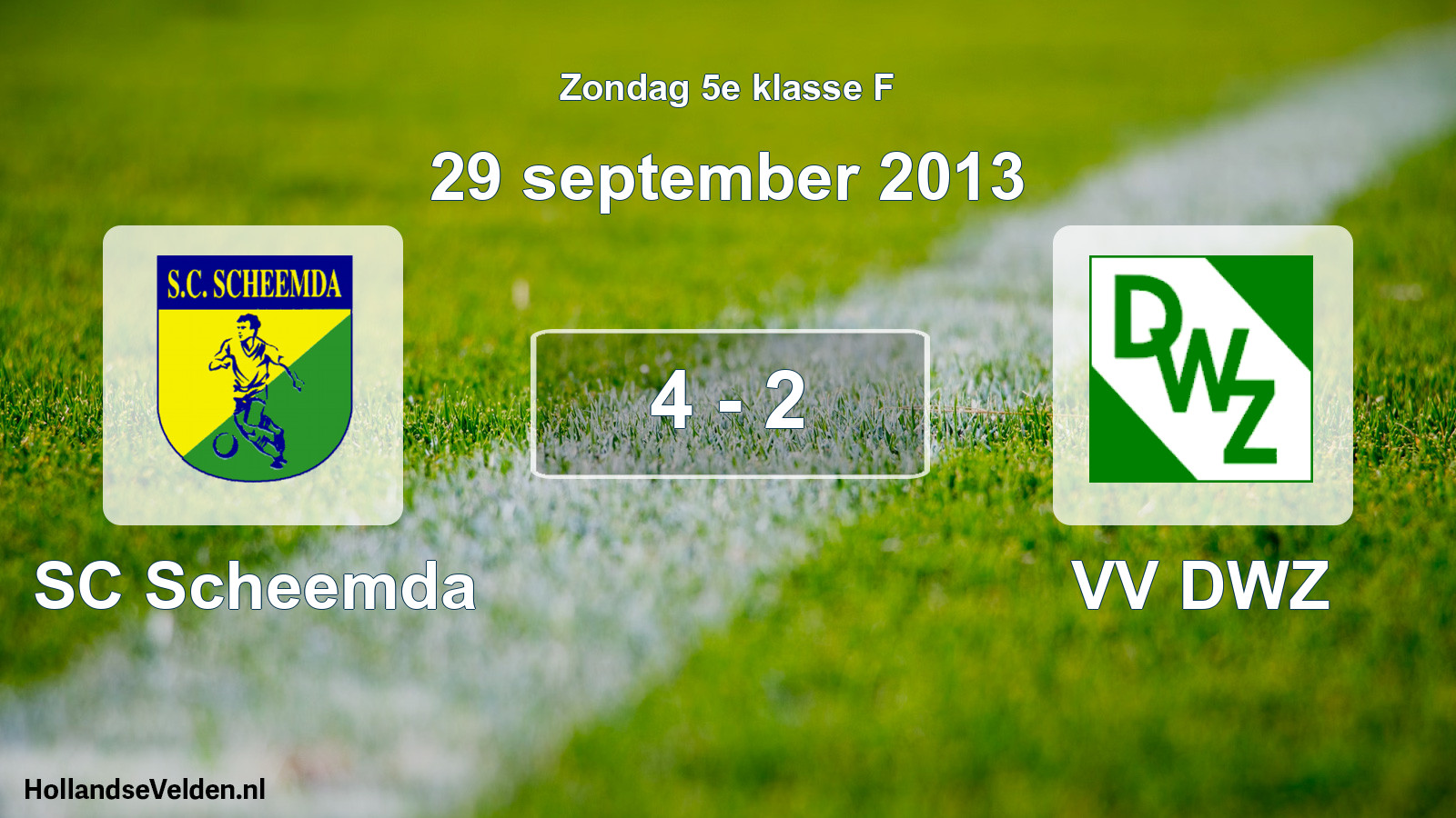 Total number of matches played: SC Scheemda - VV DWZ 4 - 2 (29 September 2013)