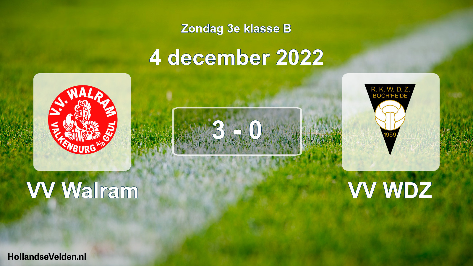 Total number of matches played: VV Walram - VV WDZ 3 - 0 (4 December 2022)