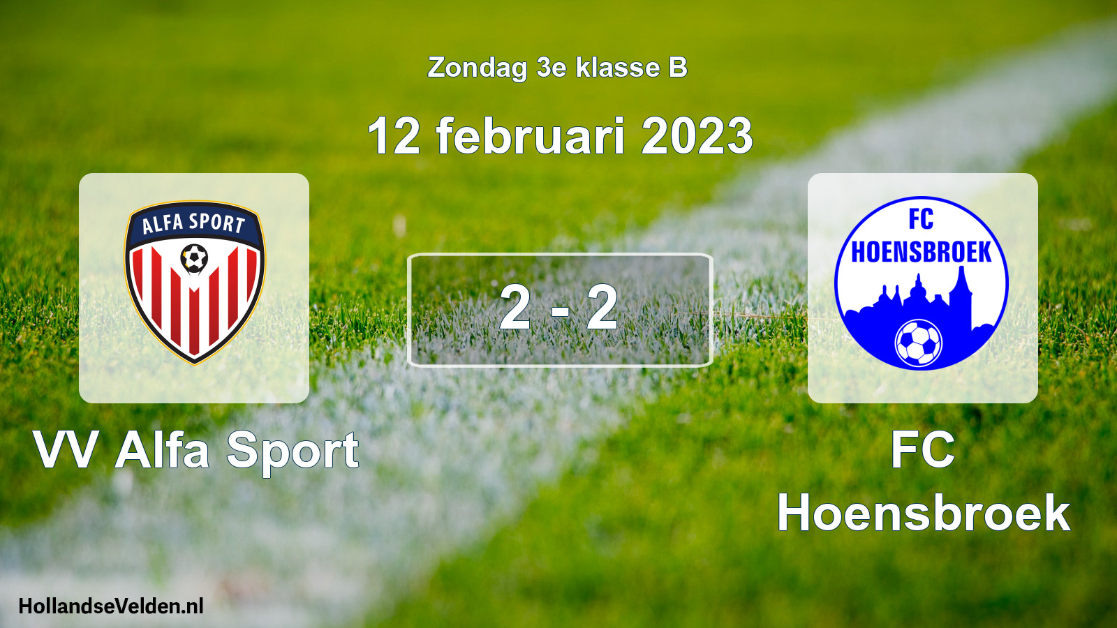 Total number of matches played: VV Alfa Sport - FC Hoensbroek 2 - 2 (12 February 2023)