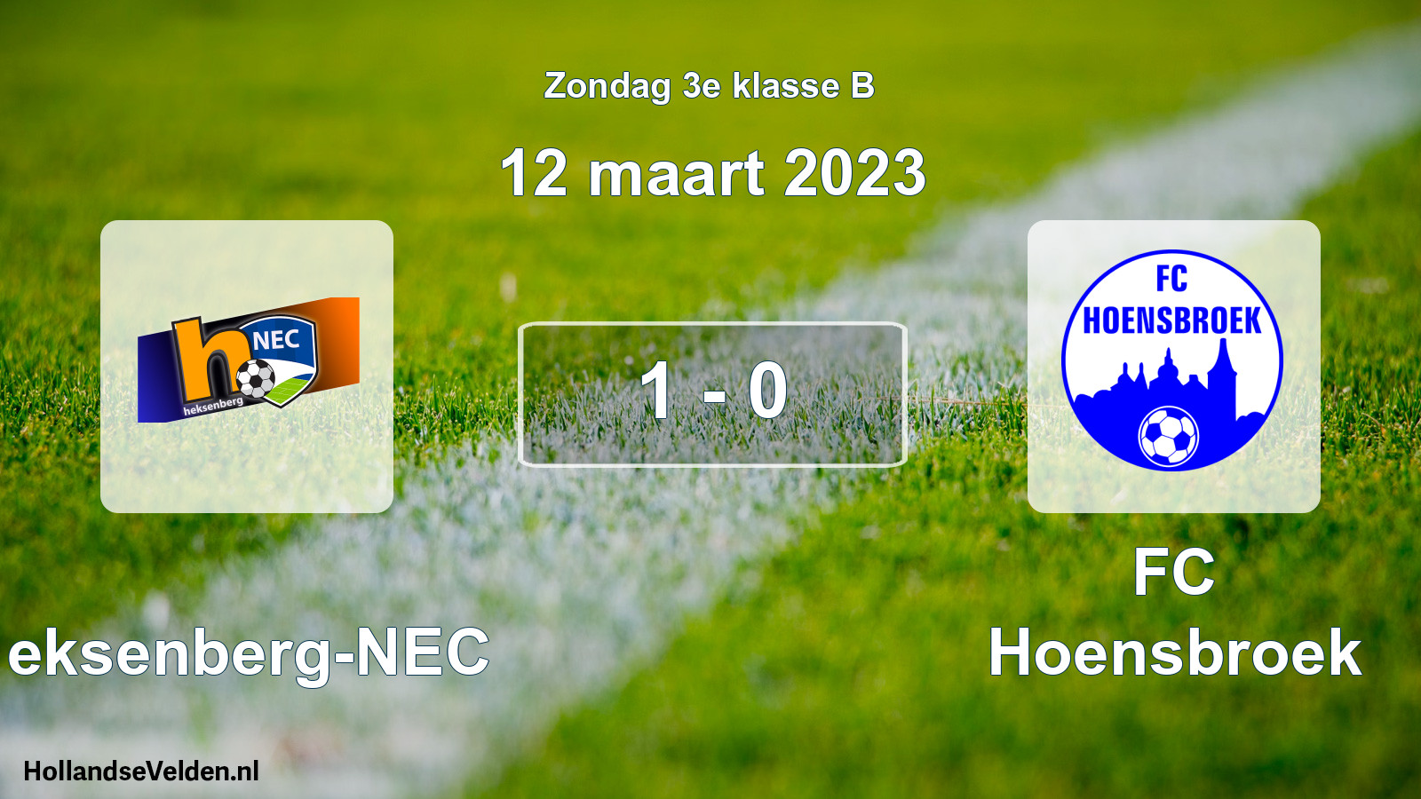Total number of matches played: Heksenberg-NEC - FC Hoensbroek 1 - 0 (12 March 2023)