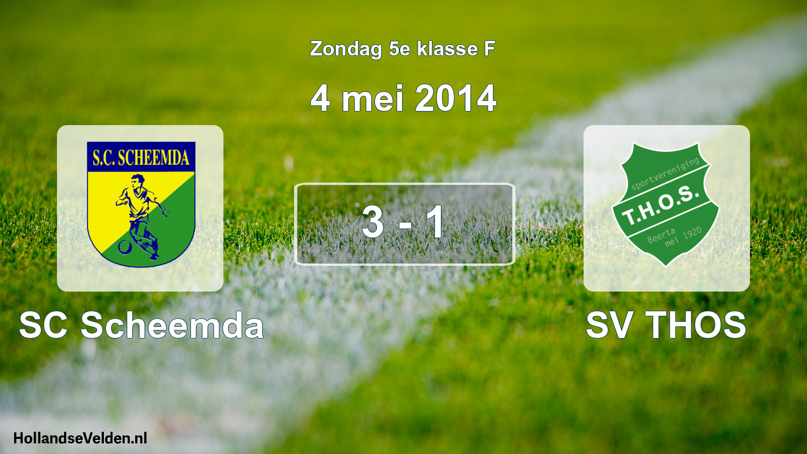 Total number of matches played: SC Scheemda - SV THOS 3 - 1 (4 May 2014)