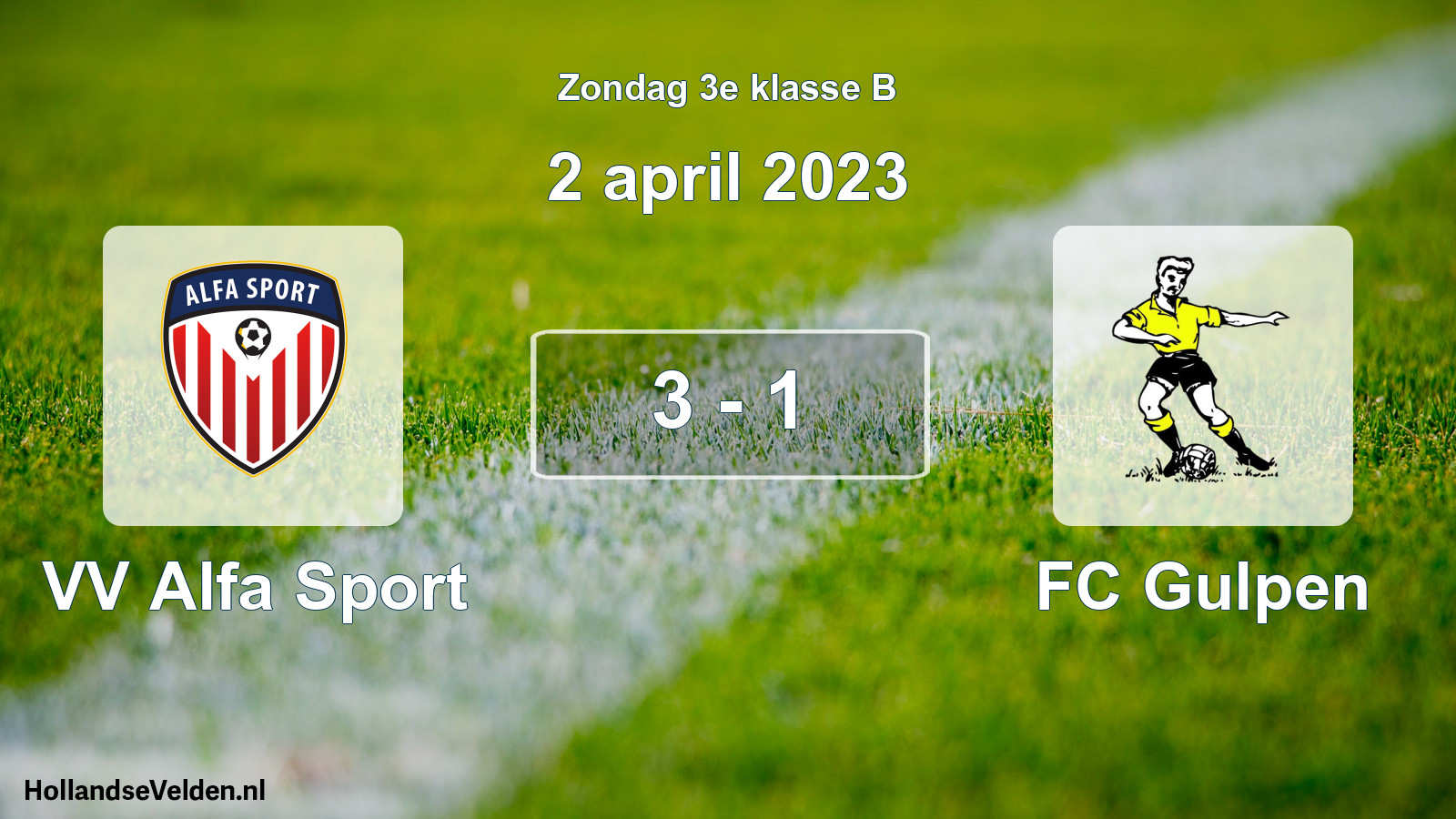 Total number of matches played: VV Alfa Sport - FC Gulpen 3 - 1 (2 April 2023)