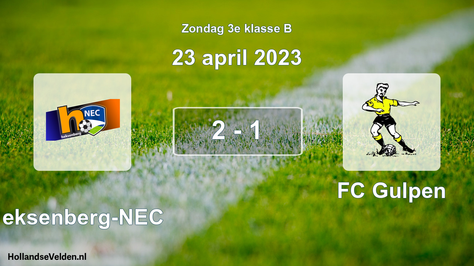 Total number of matches played: Heksenberg-NEC - FC Gulpen 2 - 1 (23 April 2023)