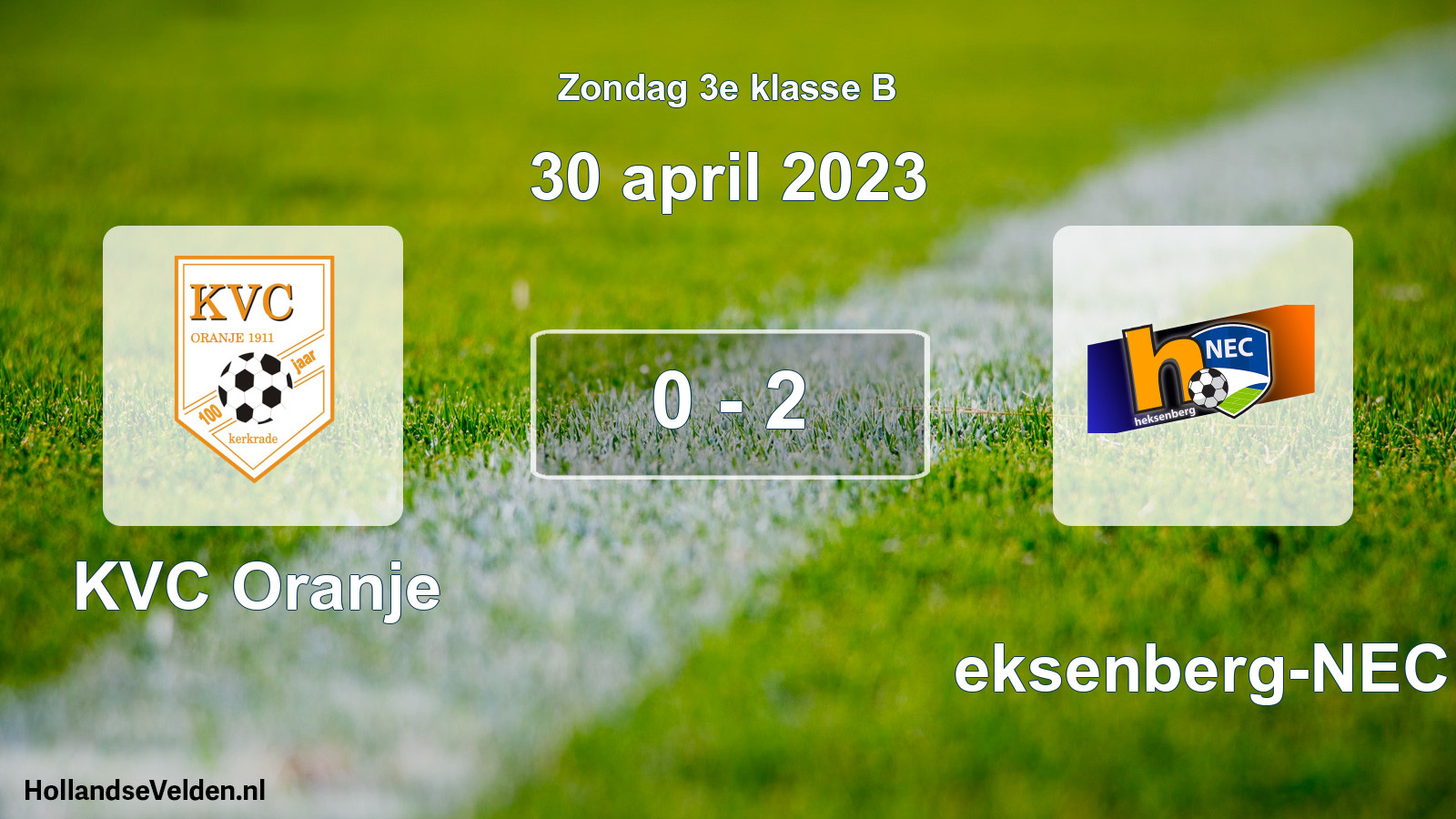 Total number of matches played: KVC Oranje - Heksenberg-NEC 0 - 2 (30 April 2023)