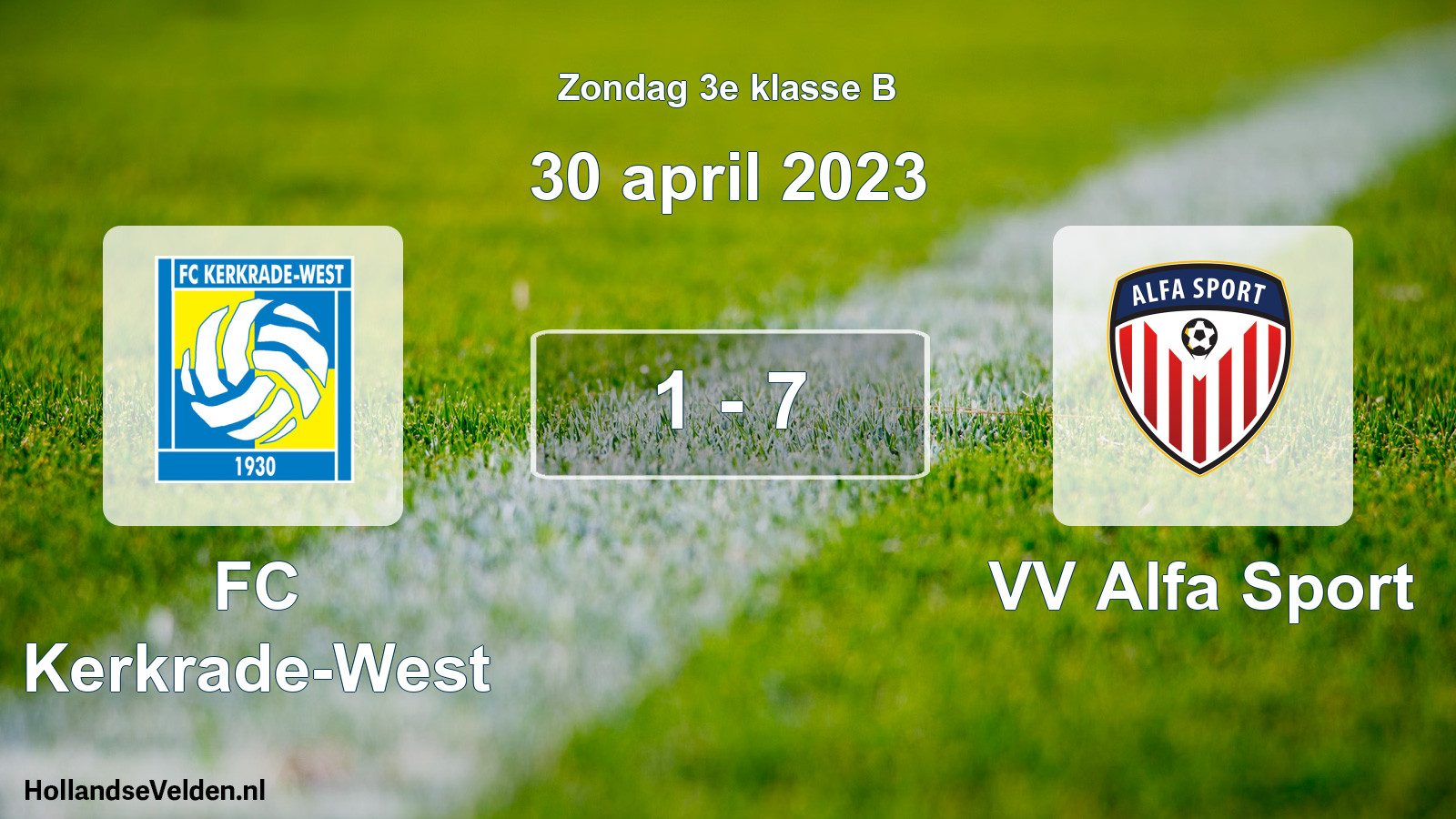 Total number of matches played: FC Kerkrade-West - VV Alfa Sport 1 - 7 (30 April 2023)