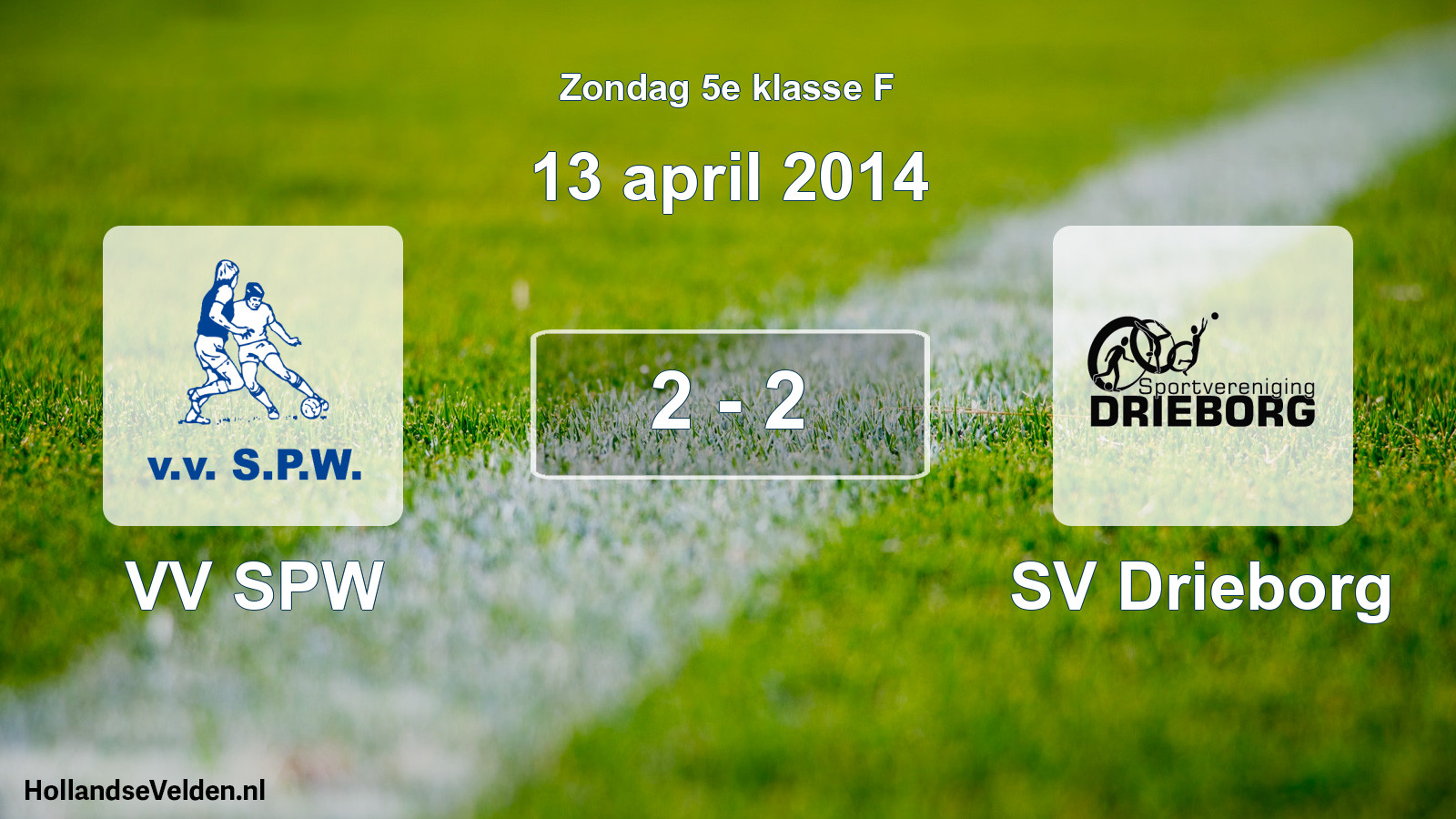 Total number of matches played: VV SPW - SV Drieborg 2 - 2 (13 April 2014)