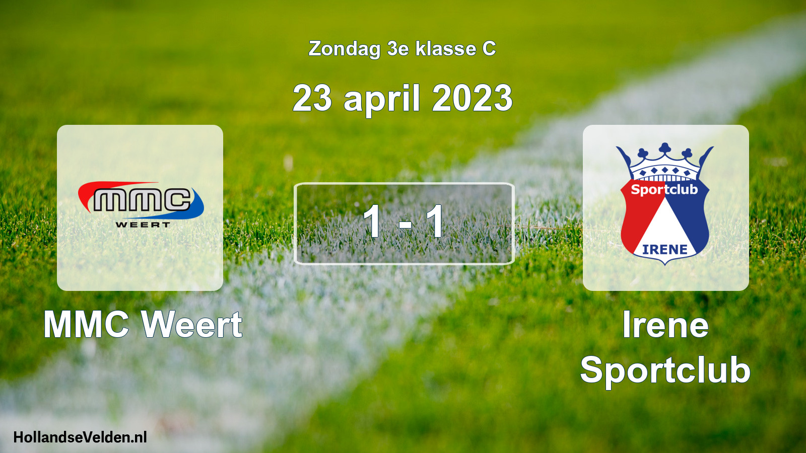 Total number of matches played: MMC Weert - Sportclub Irene 1 - 1 (23 April 2023)