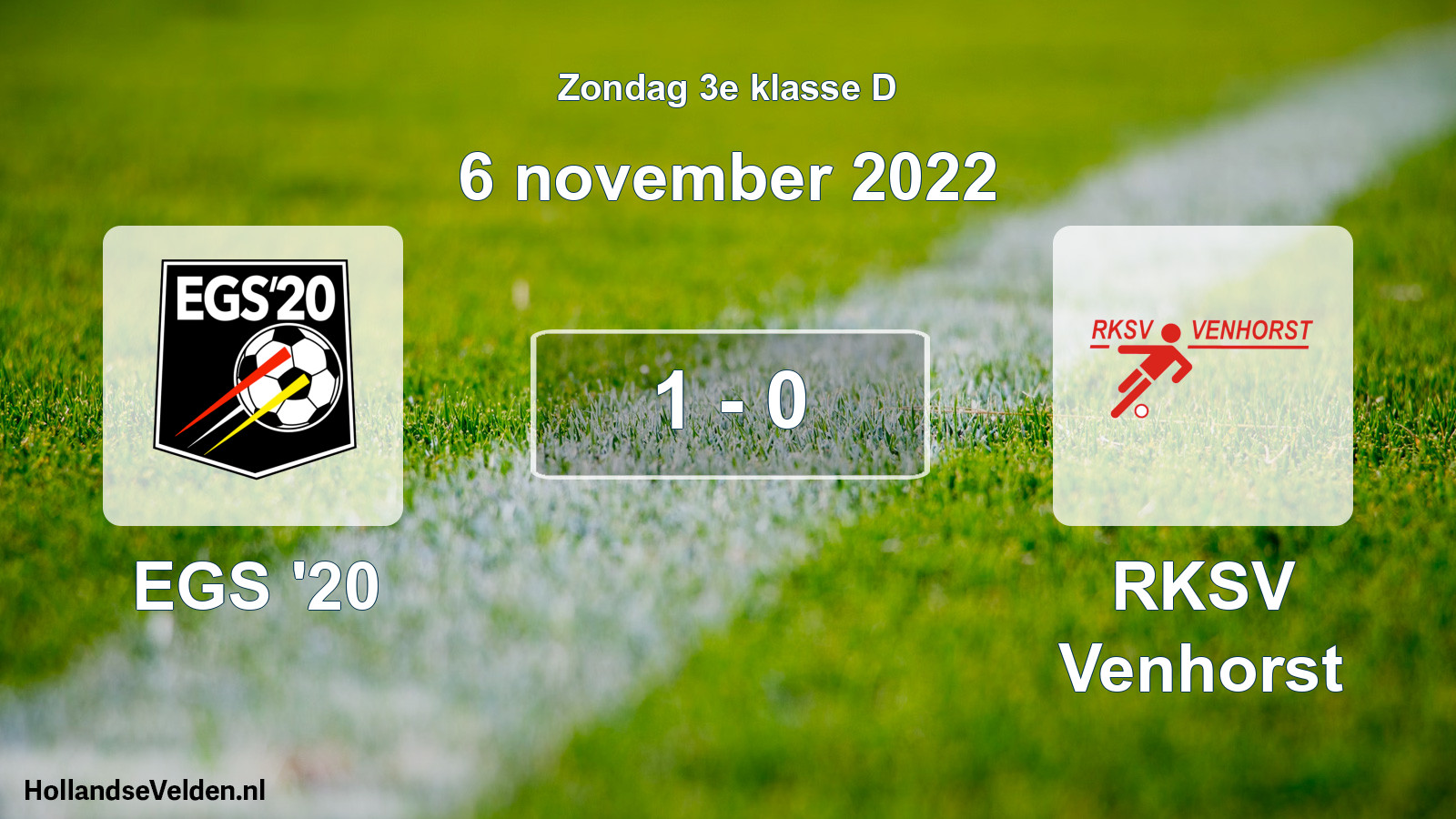 Total number of matches played: EGS '20 - RKSV Venhorst 1 - 0 (6 November 2022)