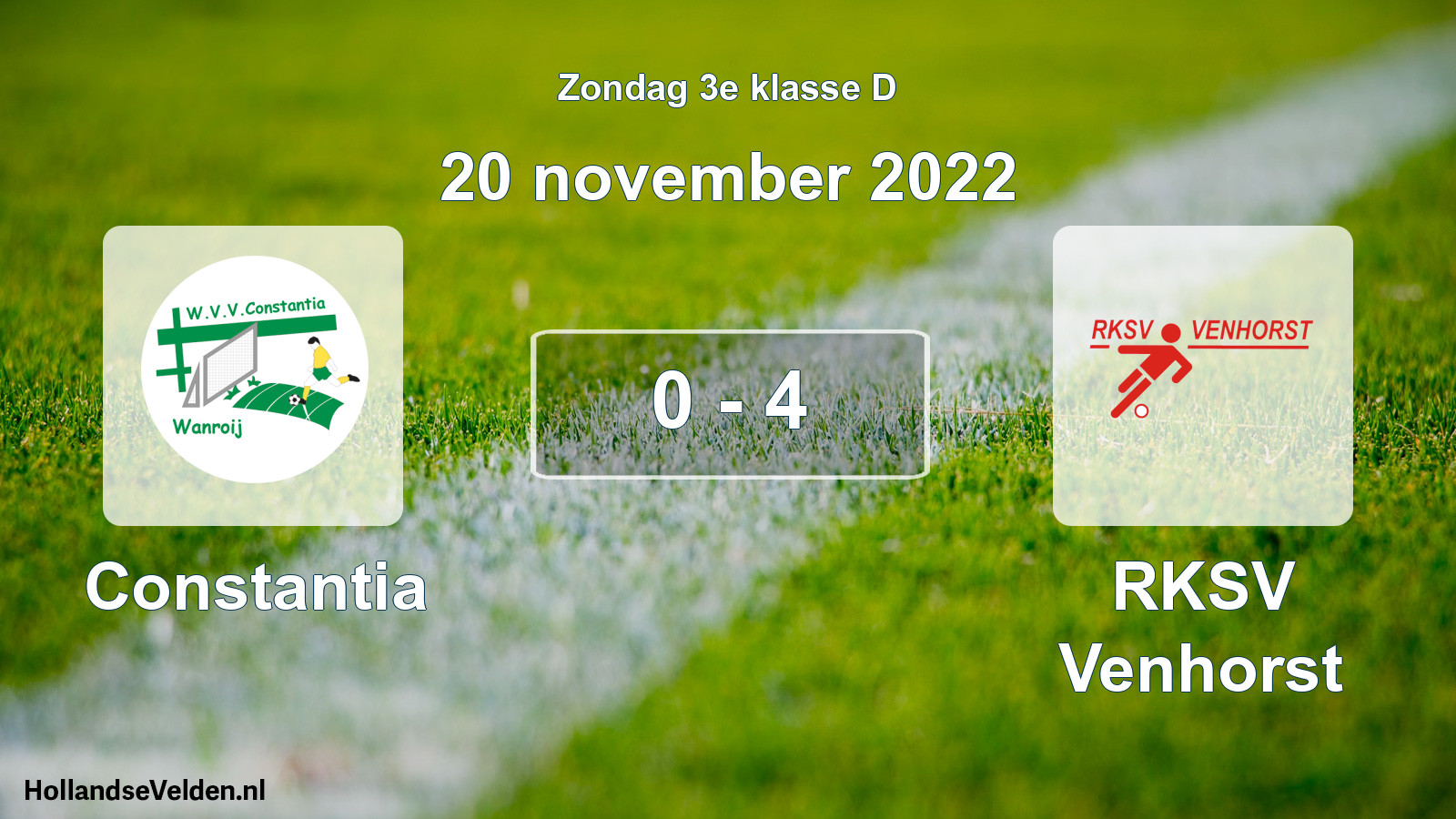 Total number of matches played: Constantia - RKSV Venhorst 0 - 4 (20 November 2022)